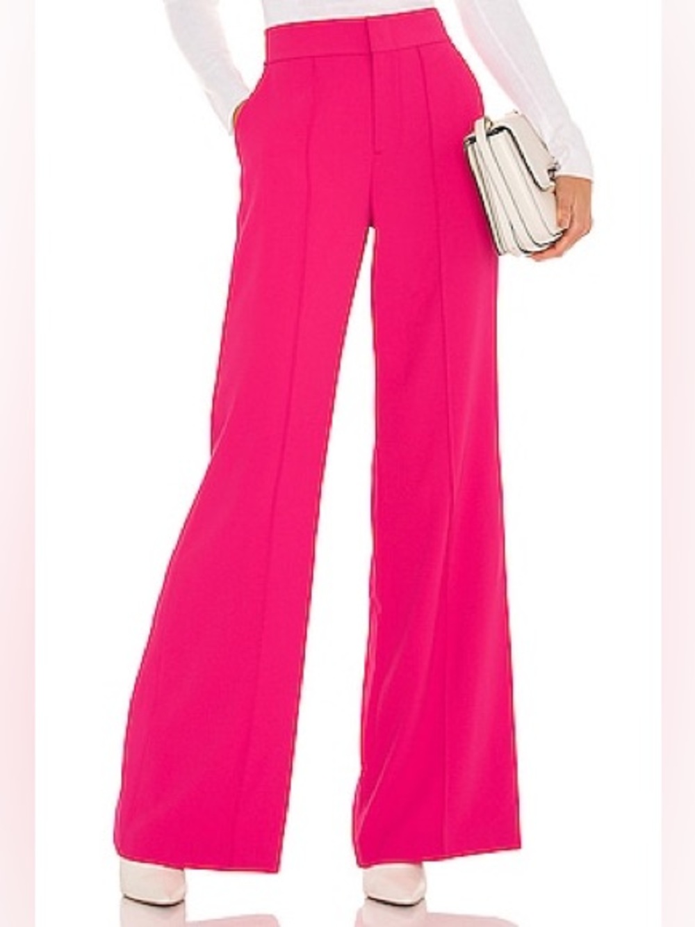 Alice + Olivia Wide Leg Pants in Bright Pink